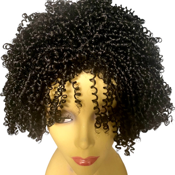 Spiral Twist Coil Curl Wig ASHRO Jet Black Afro Women Teens - NWT - A1030W - Picture 7 of 10